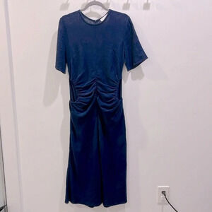 Naya Rea Cotton and Linen Navy Midi Dress Sz 10
